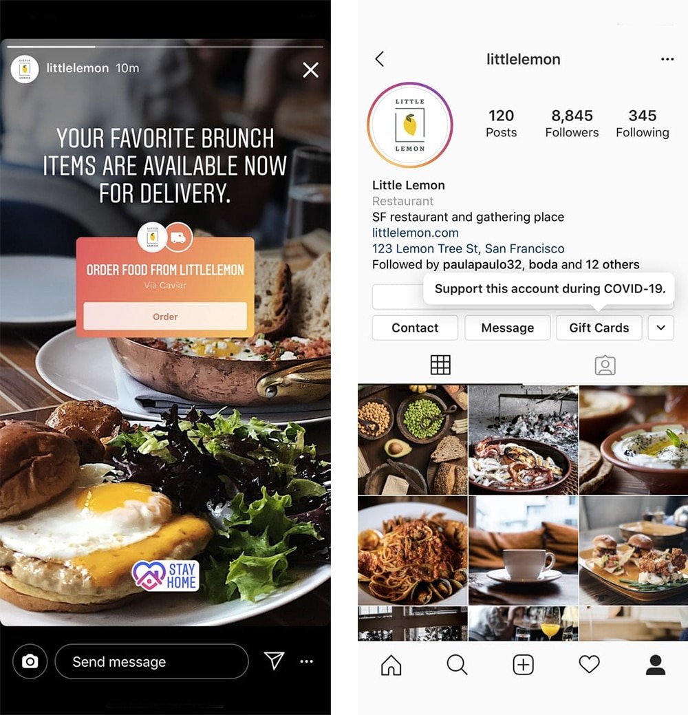Parceria entre Instagram e ChowNow terá pedidos clicáveis e vale-presentes para ajudar restaurantes