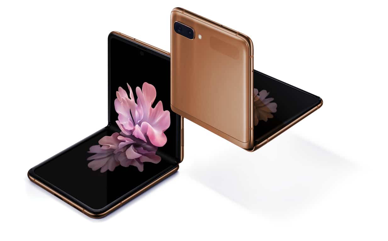 Mockup do Galaxy Z Flip 5G na nova cor cobre