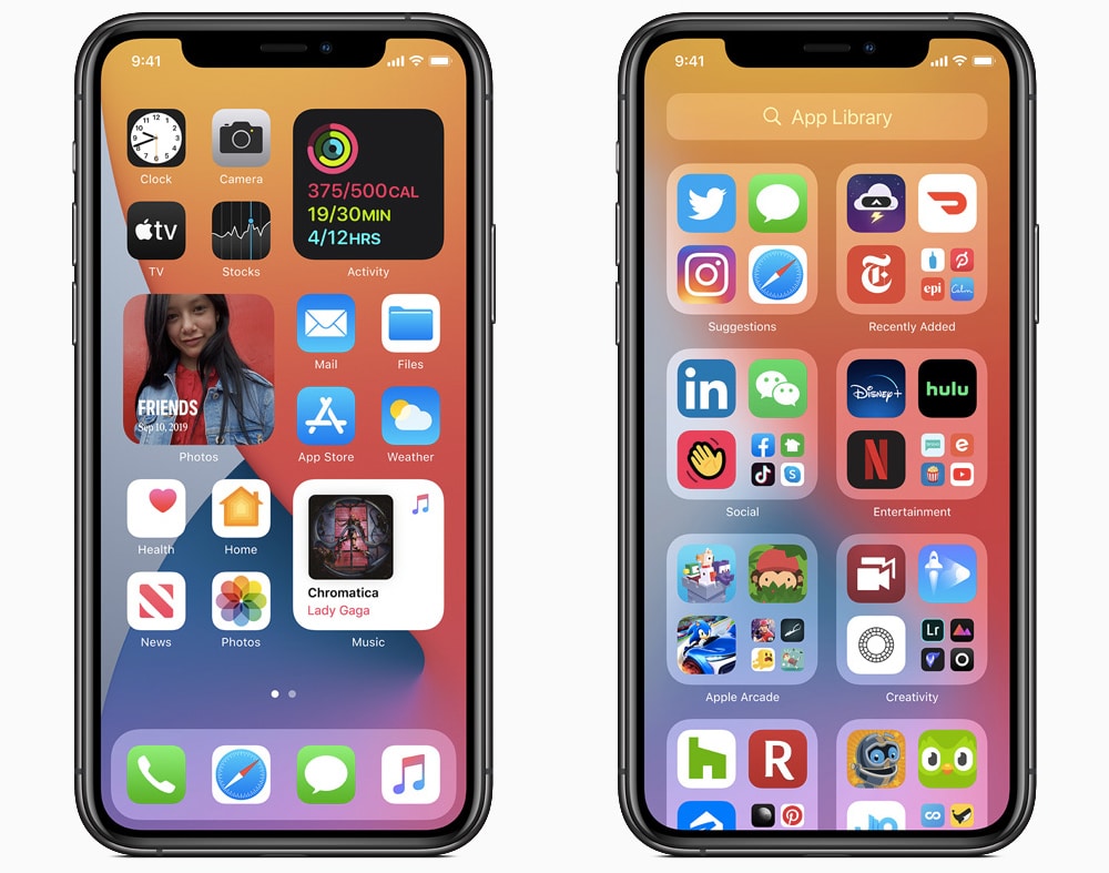 Widgets e App Library do iOS 14