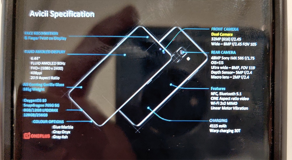 Foto vazada mostra especificações do OnePlus Nord