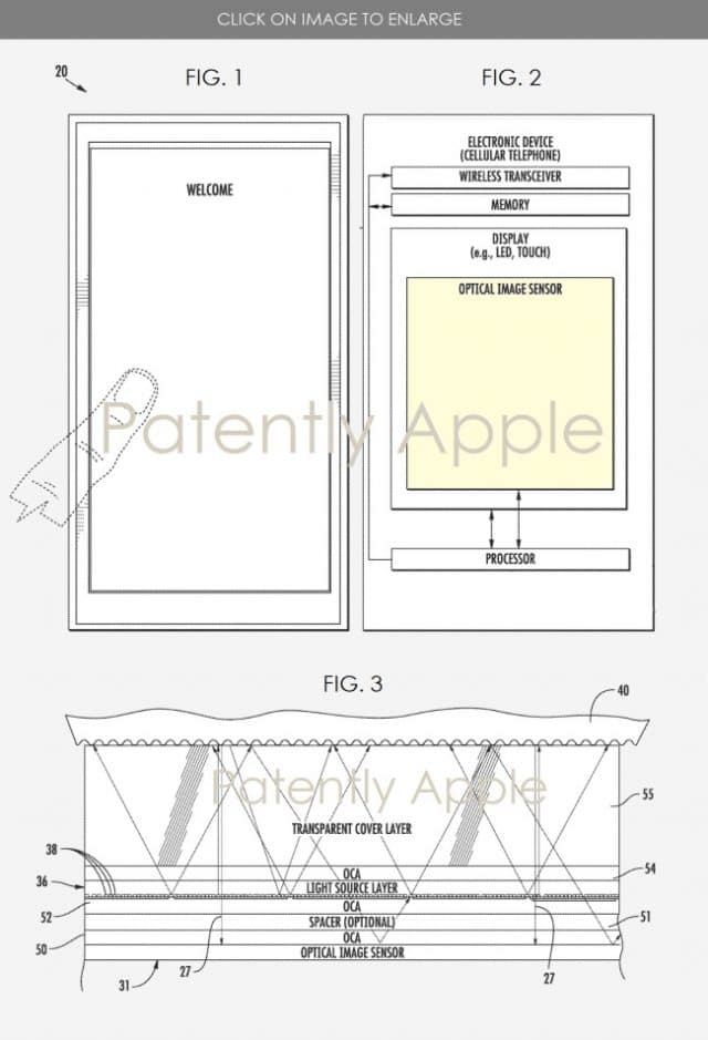 Apple: patente requerida de touch ID na tela