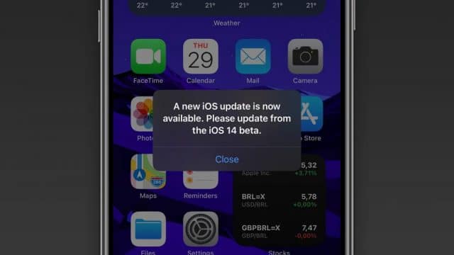 Notificação atualização do iOS