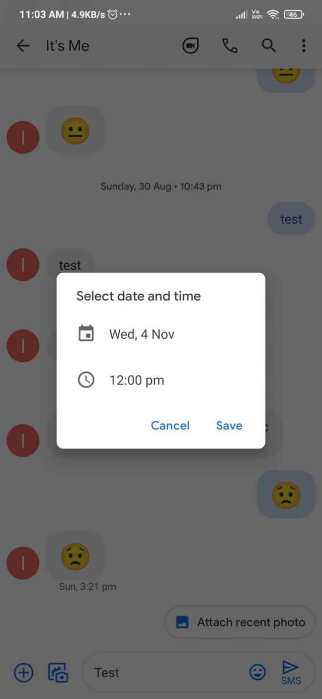 Google Messages programar mensagens