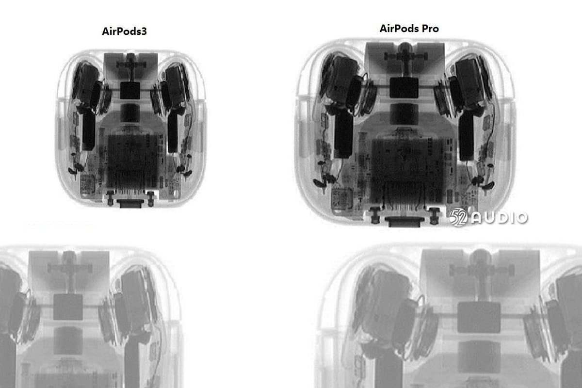 Imagem mostra suposto visual do AirPods 3, mas autenticidade ainda não foi comprovada (Imagem: Reprodução/52Audio)Q