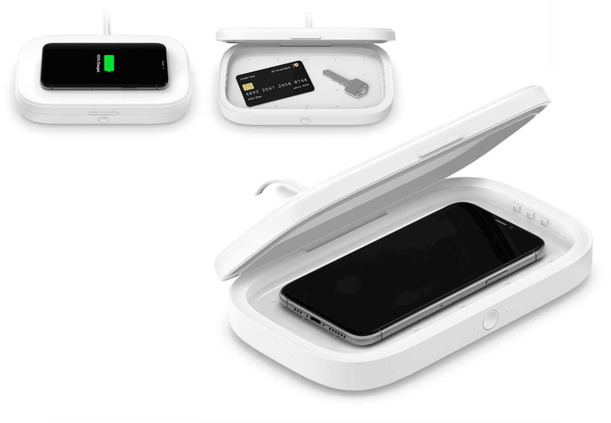 carregador magnético promete desinfetar celular