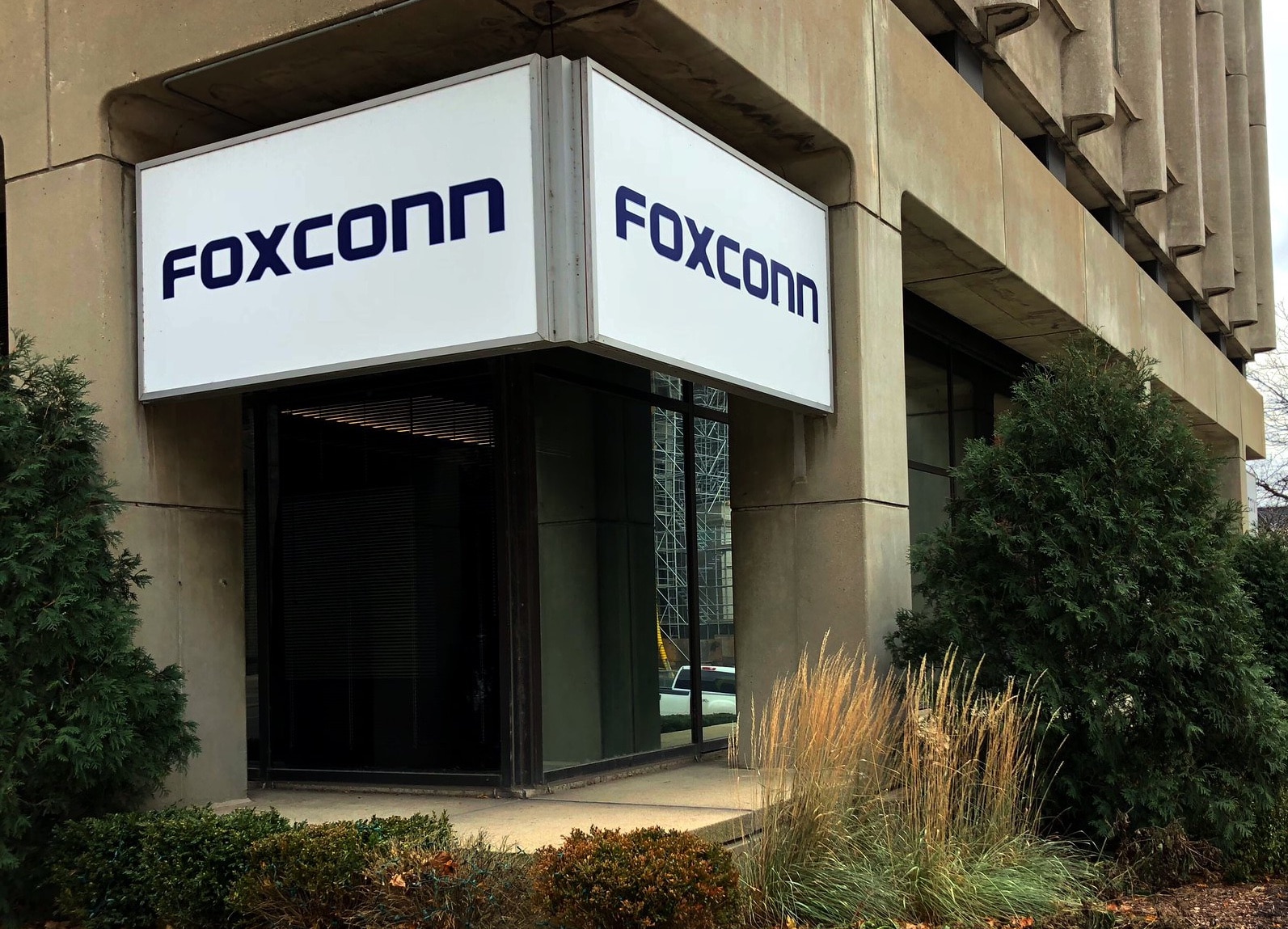 Fachada de escritório da Foxconn.