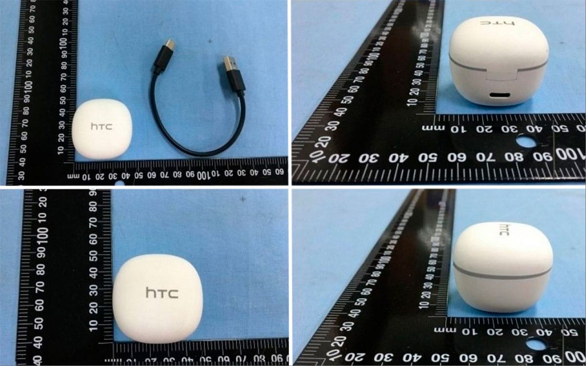 Imagens vazadas mostram o case branco dos Fones de ouvido TWS, da HTC em ambiente de certificação