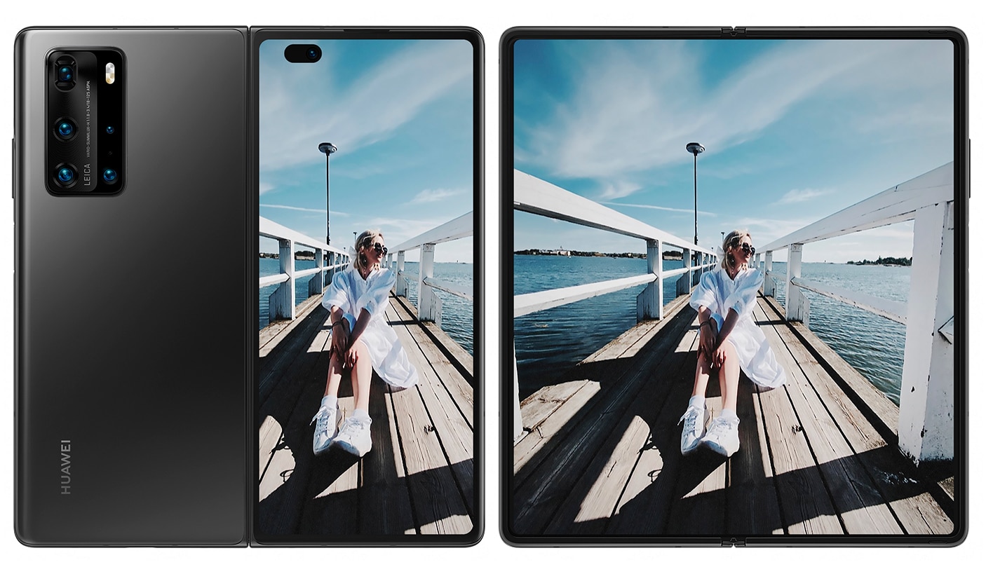 Mate X2 aberto e fechado em mock-up feito por Ben Geskin