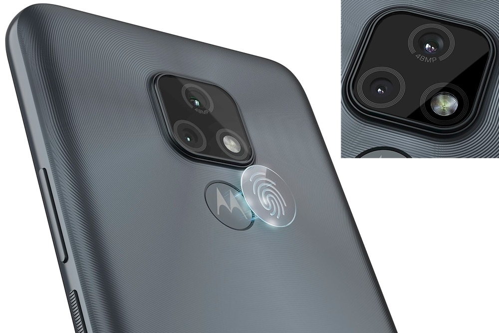 Câmera e sensor biométrico do Moto E7 lançado hoje