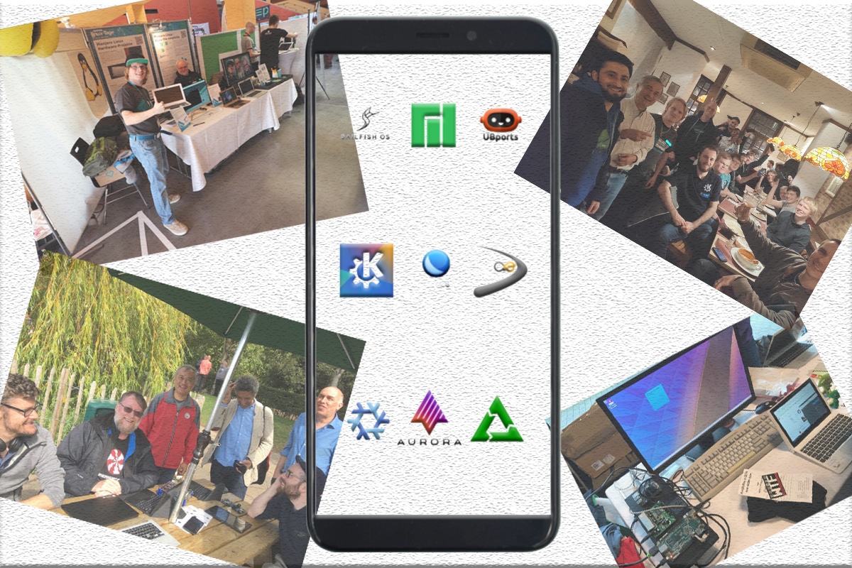Celular do Pine64 e imagens dos desenvolvedores e eventos da comunidade Linux