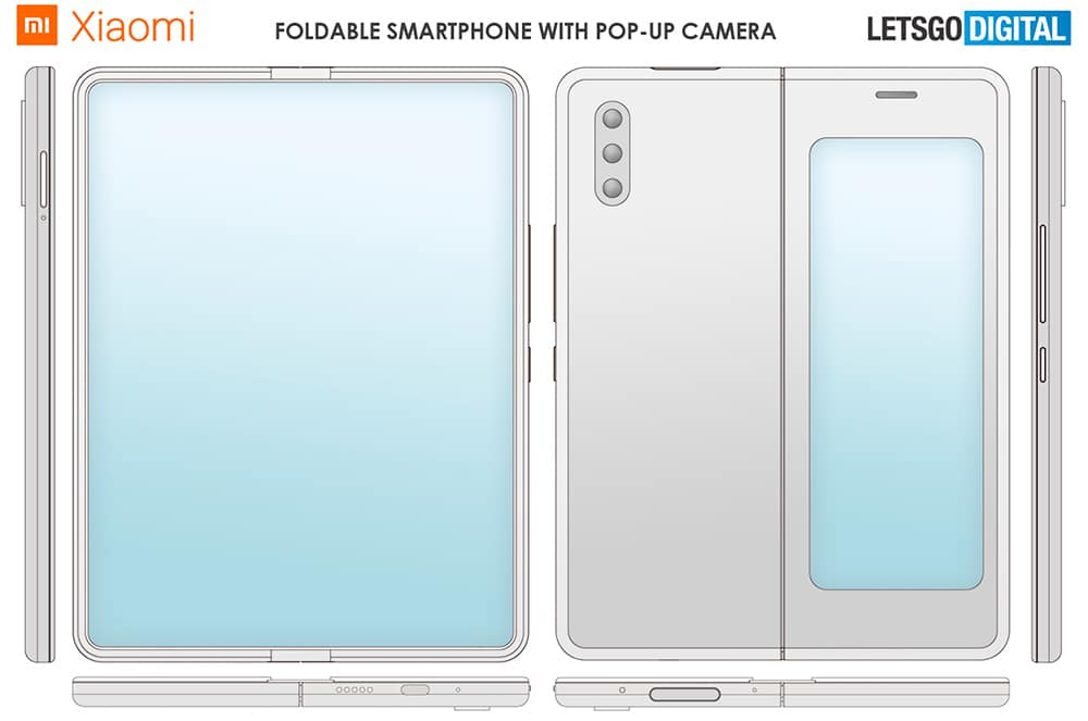 Patente registrada pela Xiaomi mostra celular dobrável e com câmera pop-up (LetsGo Digital)
