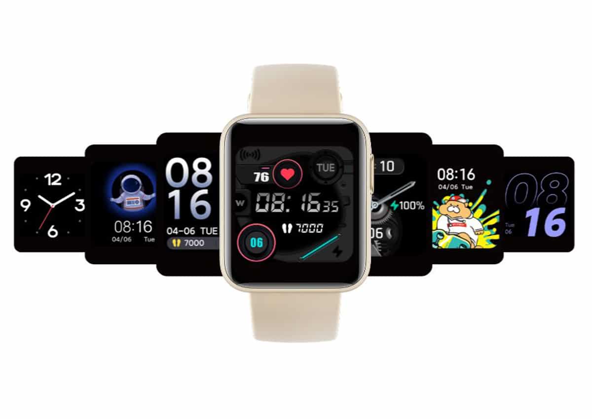 Smartwatches Mi Watch Lite da Xiaomi em um fundo branco