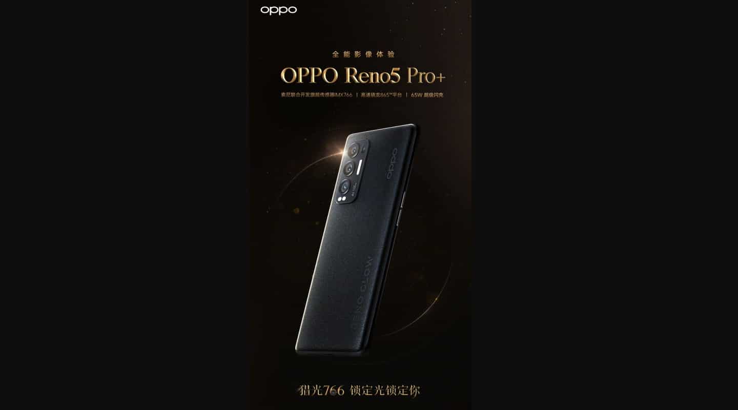 Pôster do Oppo Reno 5 Pro+ foi divulgado nesta segunda e confirmou configurações do smartphone