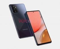 Imagens renderizadas do Galaxy A72 5G indicam tela grande e fone de ouvido