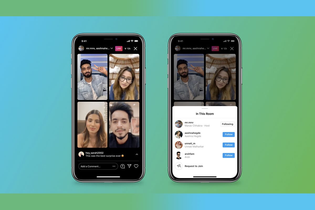 Imagem do recurso Instagram Live Rooms