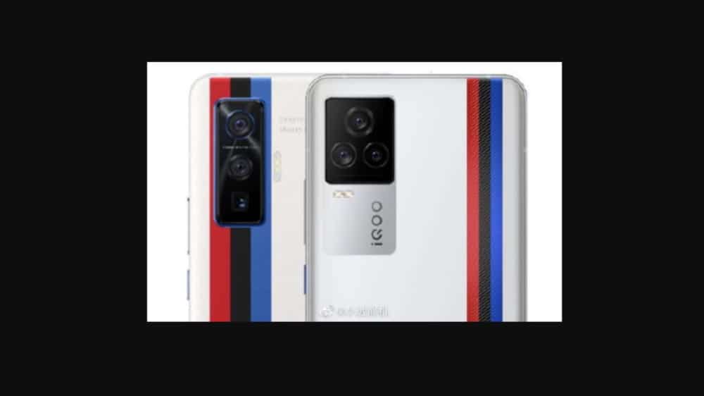 iQOO 7 terá sistema tripo de câmeras posicionado em meio às listras que fazem alusão à BMW