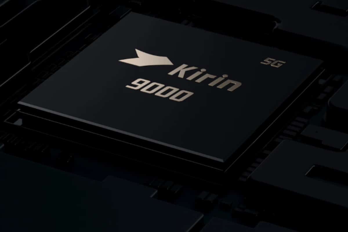 Imagem do processador Kirin 9000 que tem tecnologia de upscaling com IA