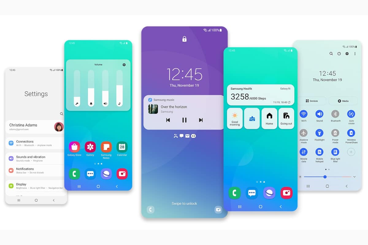 Imagem da nova interface OneUI 3.0 baseado em Android 11