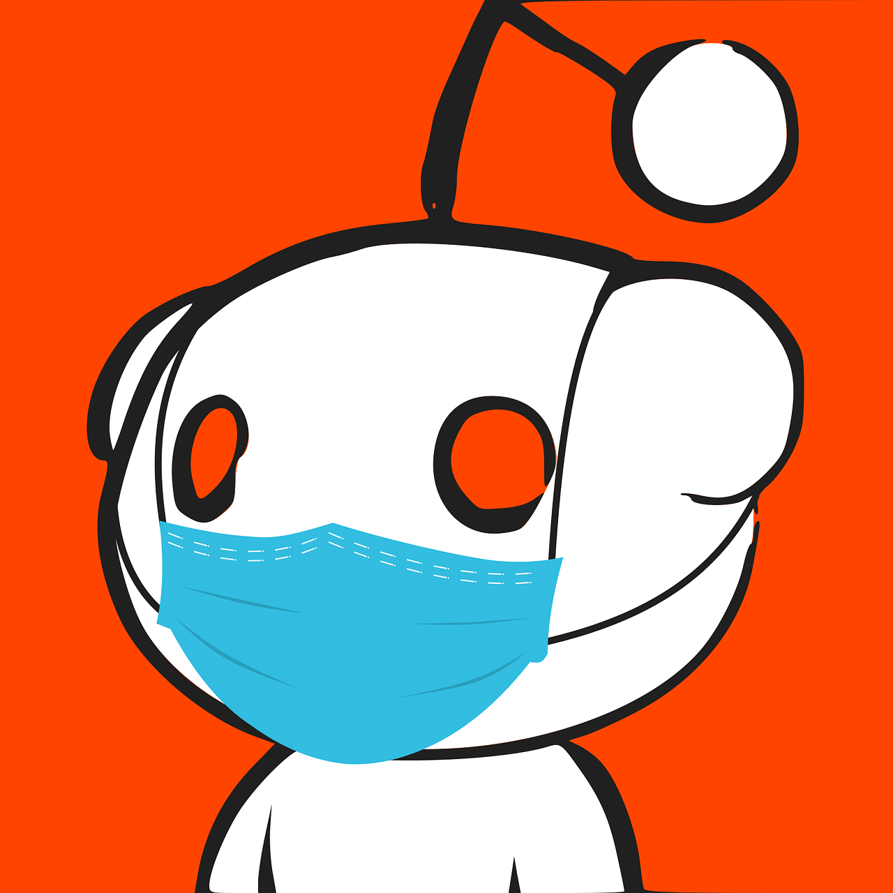 Logo do Reddit com máscara