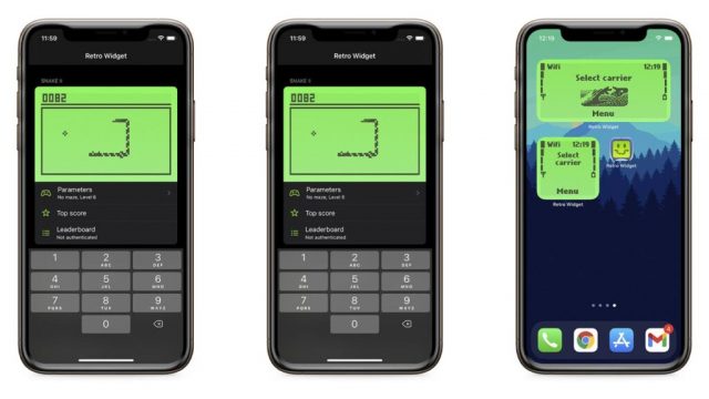 Snake II (jogo da cobrinha) está de volta para o iPhone - imagem mostra três iPhones emulando o game da cobrinha com teclado númerico