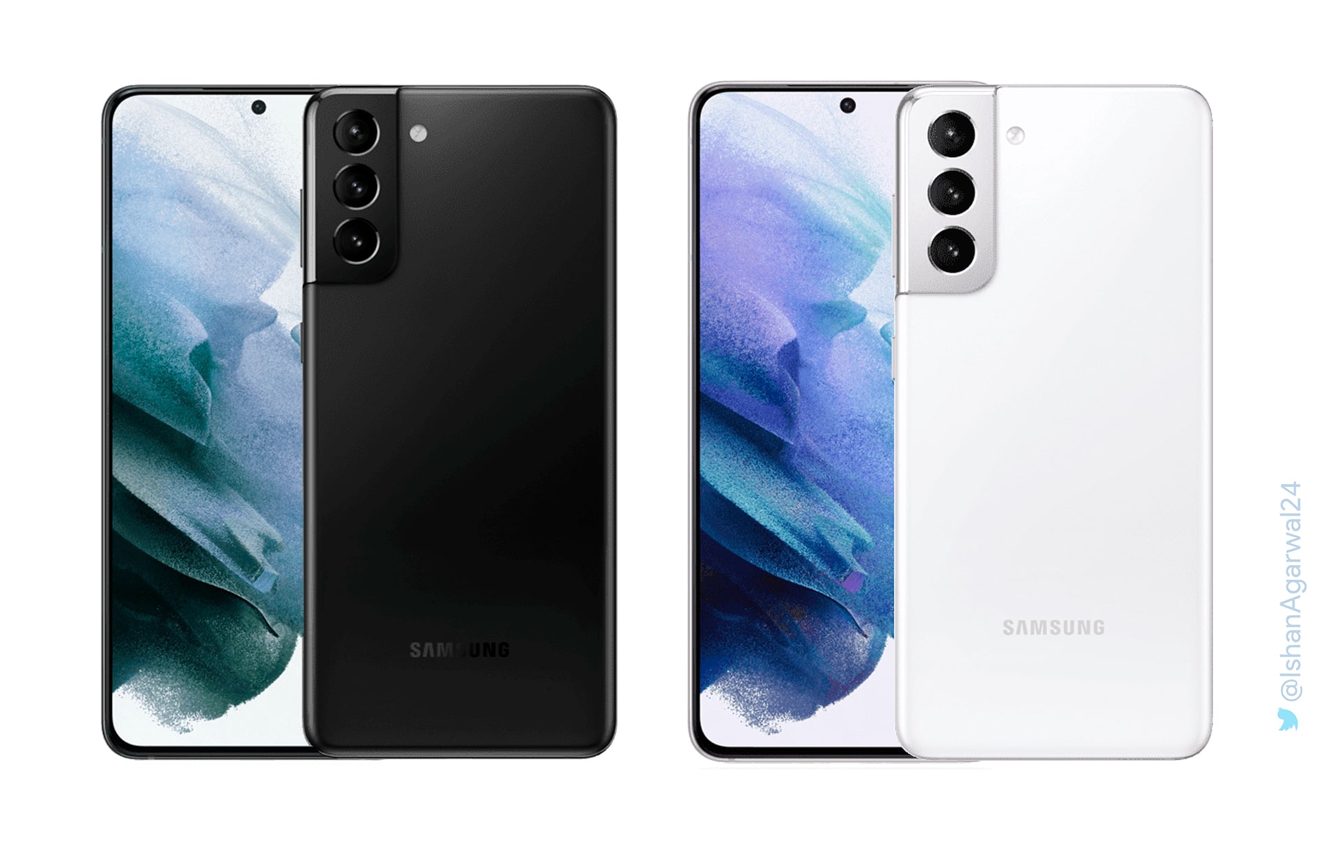 Imagens renderizadas do Galaxy S21