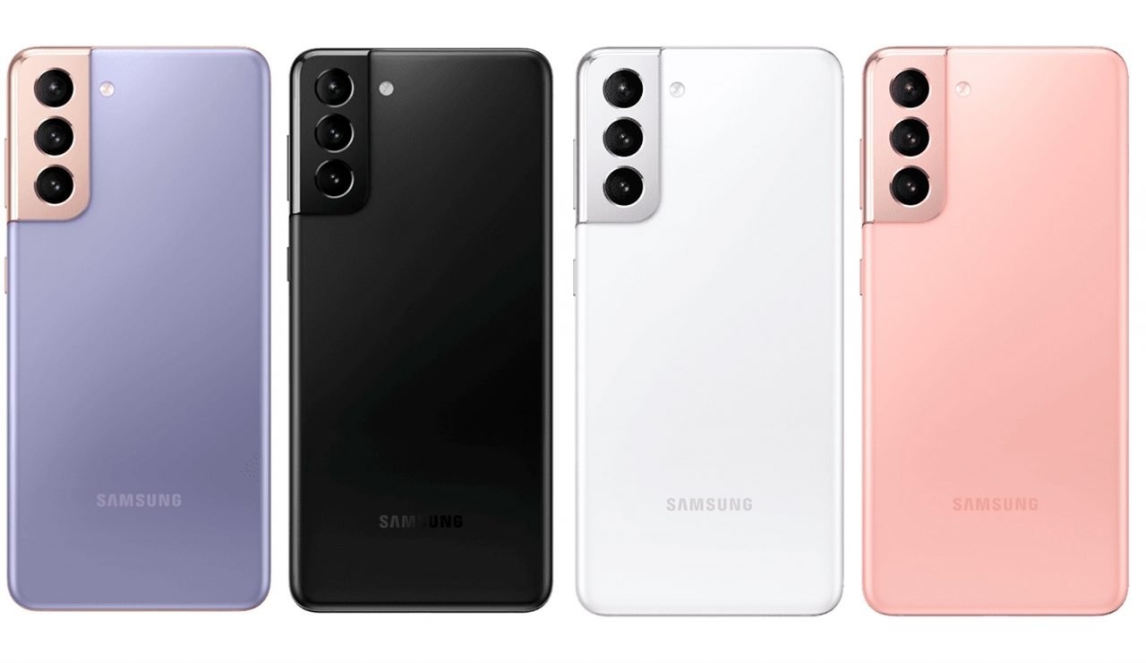 Imagens renderizadas com cores do Galaxy S21