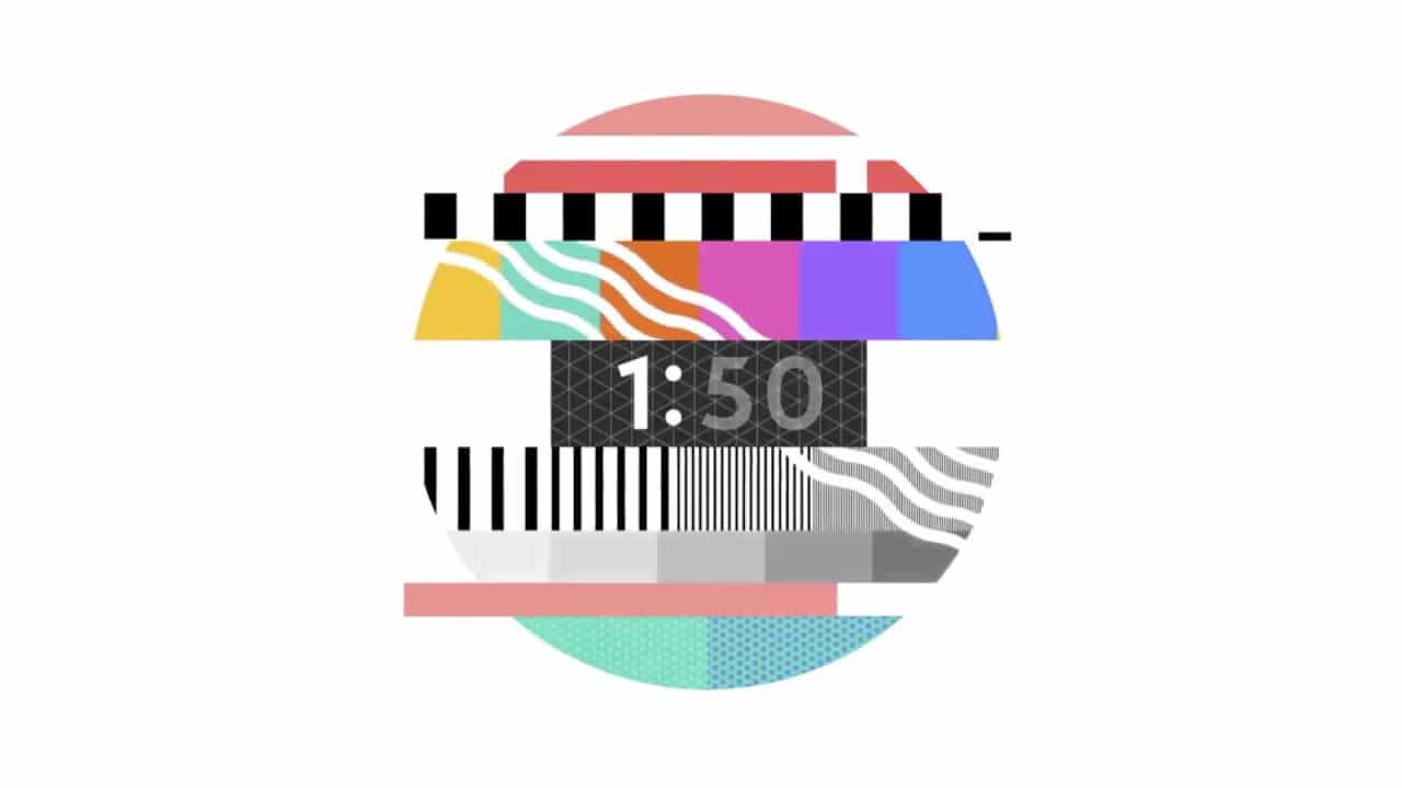 Ilustração abstrata de contagem regressiva produzida pelo YouTube para o Estreias