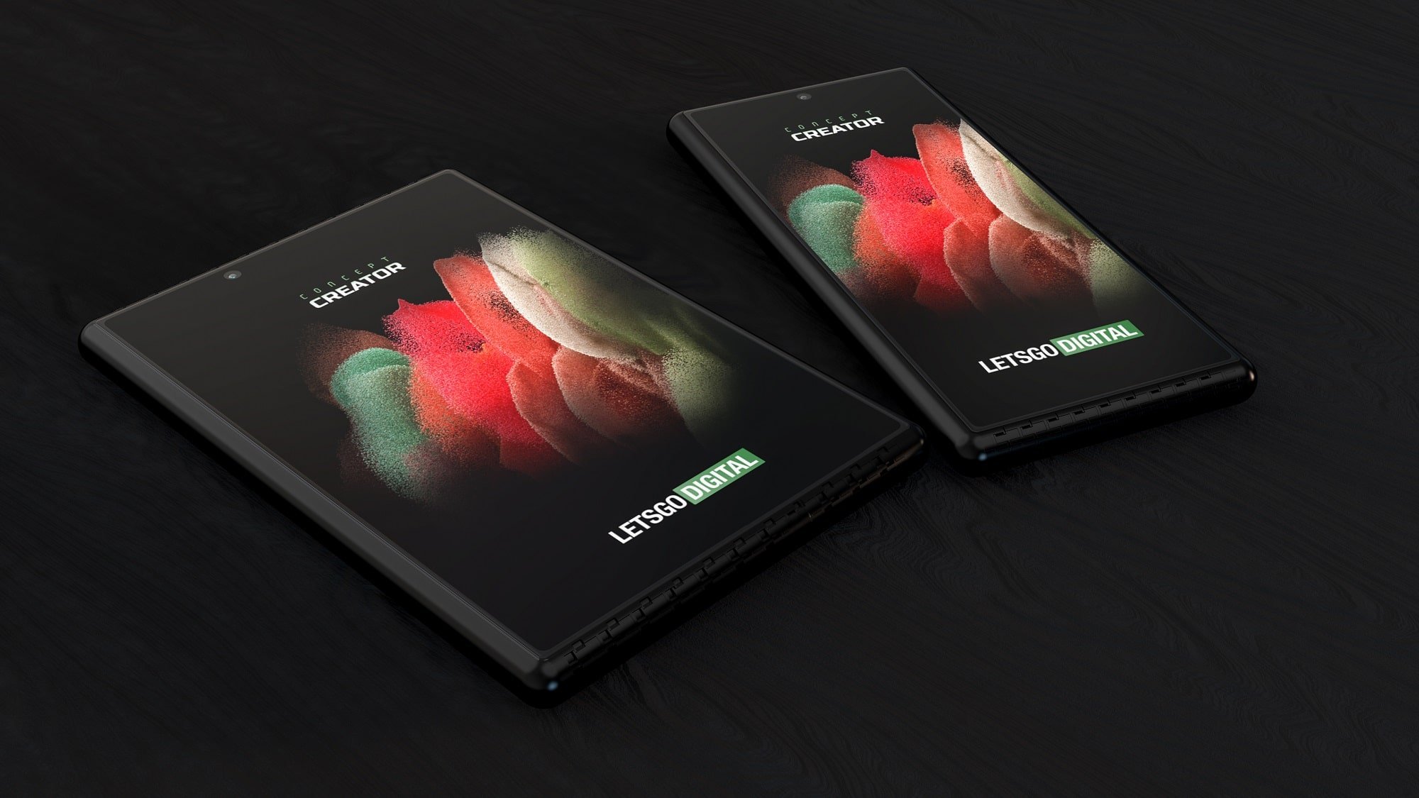 Renderização em 3D de Smartphone Samsung extensilve Dual Slide