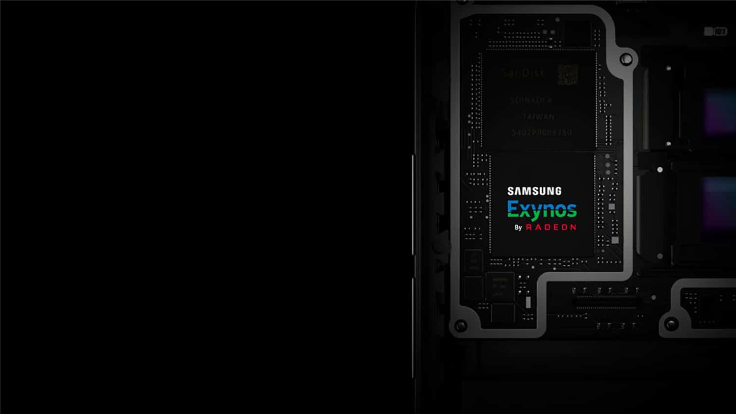 Samsung fecha parceria com AMD para desenvolver a GPU dos seus próximos flagships. Componente pode fazer parte do sucessor do Galaxy S21. Montagem: Vida Celular