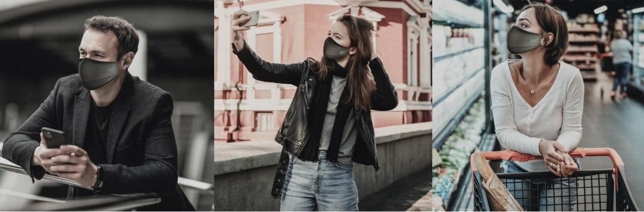 Situações cotiianas onde pessoas usam a MaskFone máscara celular