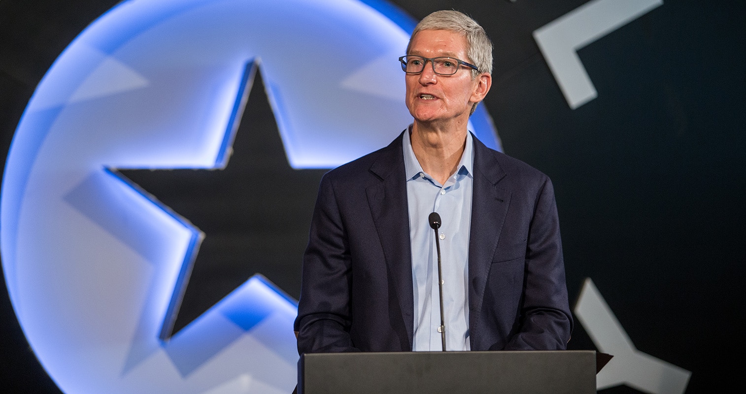 CEO da Apple deu entrevista exclusiva pra falar sobre novidades da empresa. Anúncio pretende ofuscar o lançamento do Galaxy S21, da Samsung. Foto: Austin Community College/WikiMedia