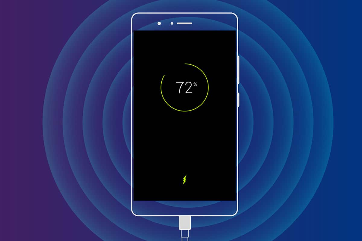 ilustração de um celular sendo carregado