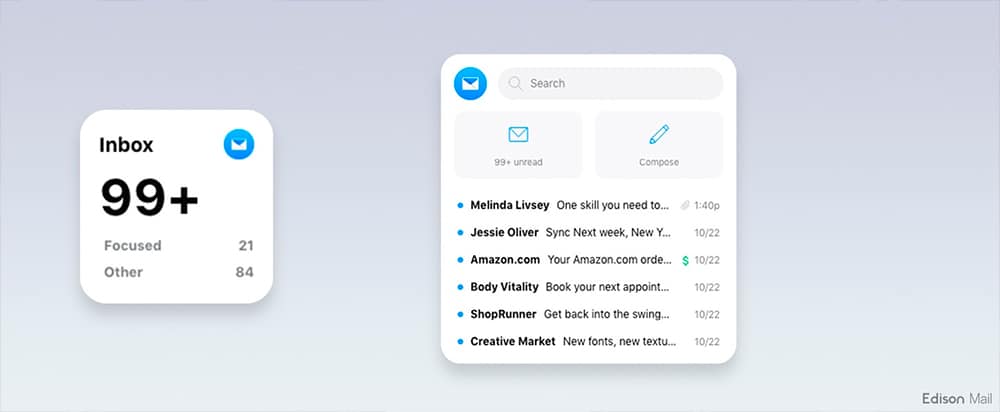 Atualização do Edison Mail traz novos widgets para o iOS 14
