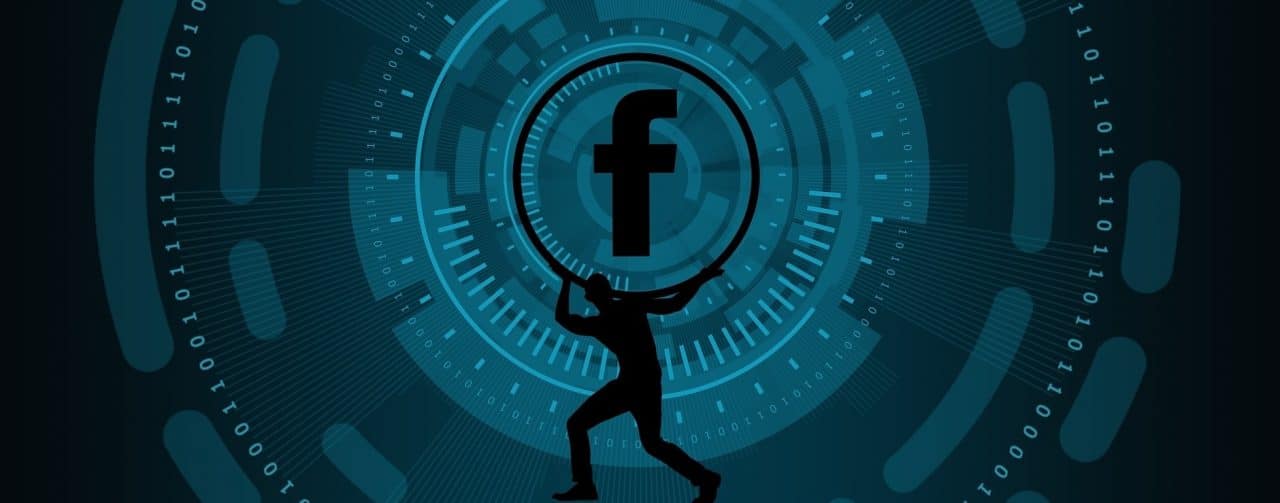 imagem de sombra de um homem carregando logo do Facebook
