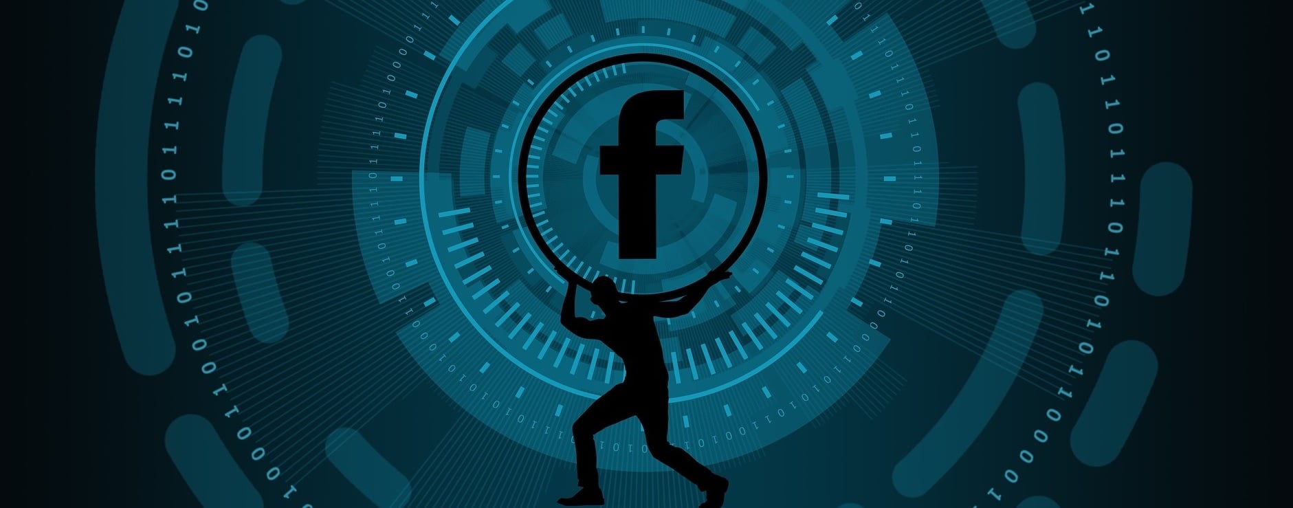 imagem de sombra de um homem carregando logo do Facebook