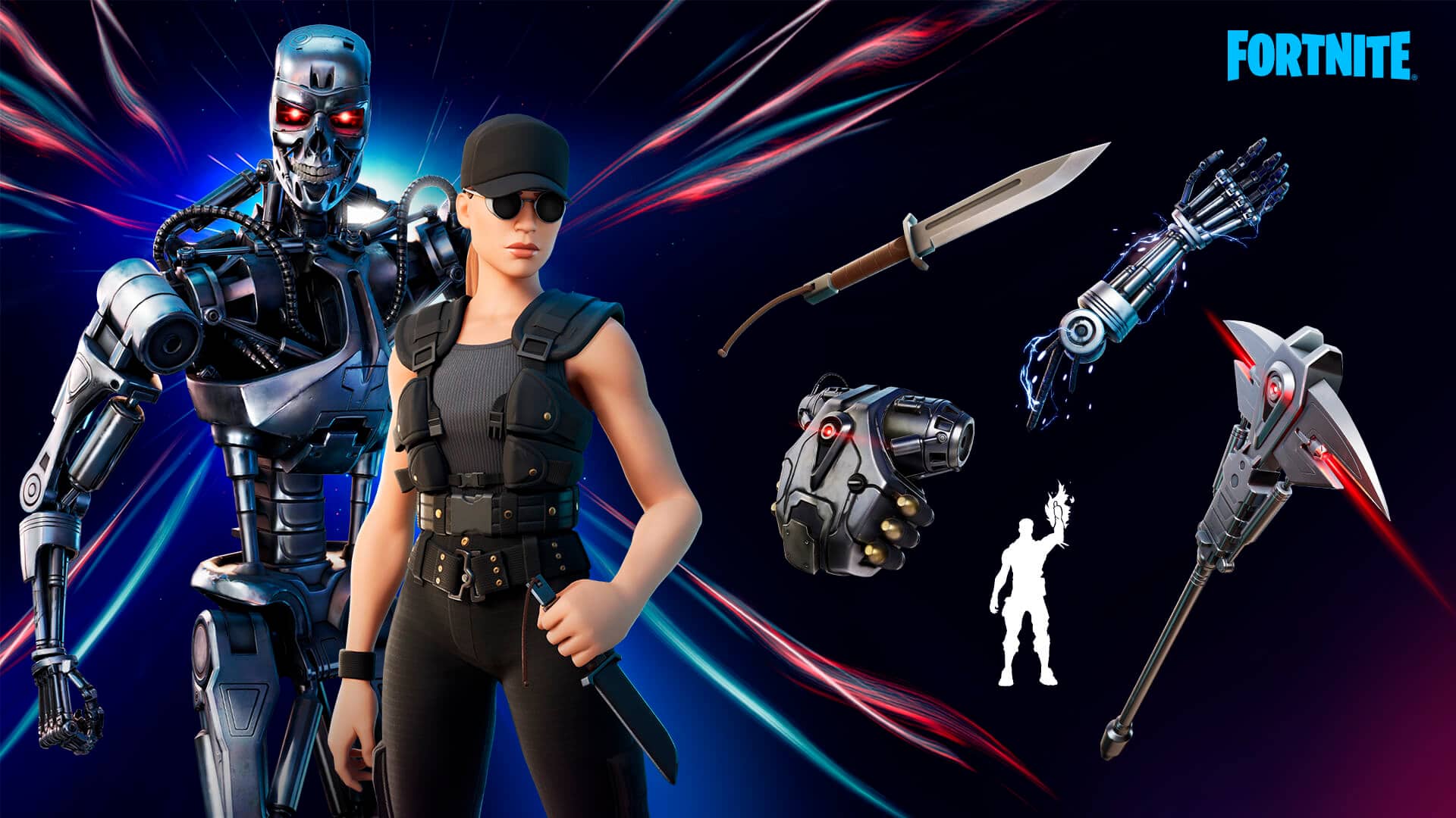 Exterminador do Futuro T-800 e Sarah Connor lançados no Fortnite