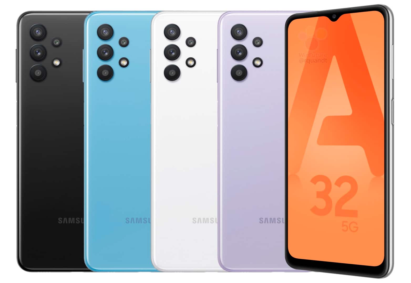Imagens novas do Samsung Galaxy A32 em cores diferentes