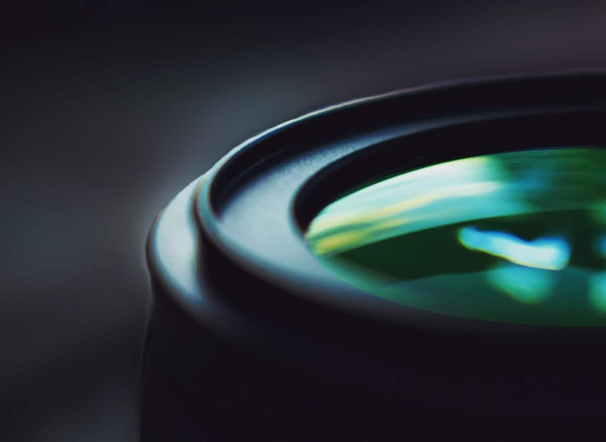 Detalhe de lente de câmera