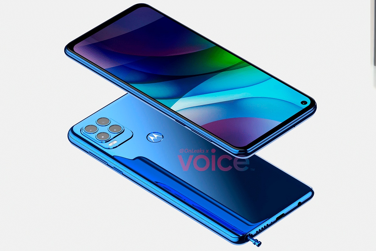 Moto G Stylus 2021 terá câmera quadrupla e entrada para fones de ouvido de 3,5 mm. Reprodução: Voice