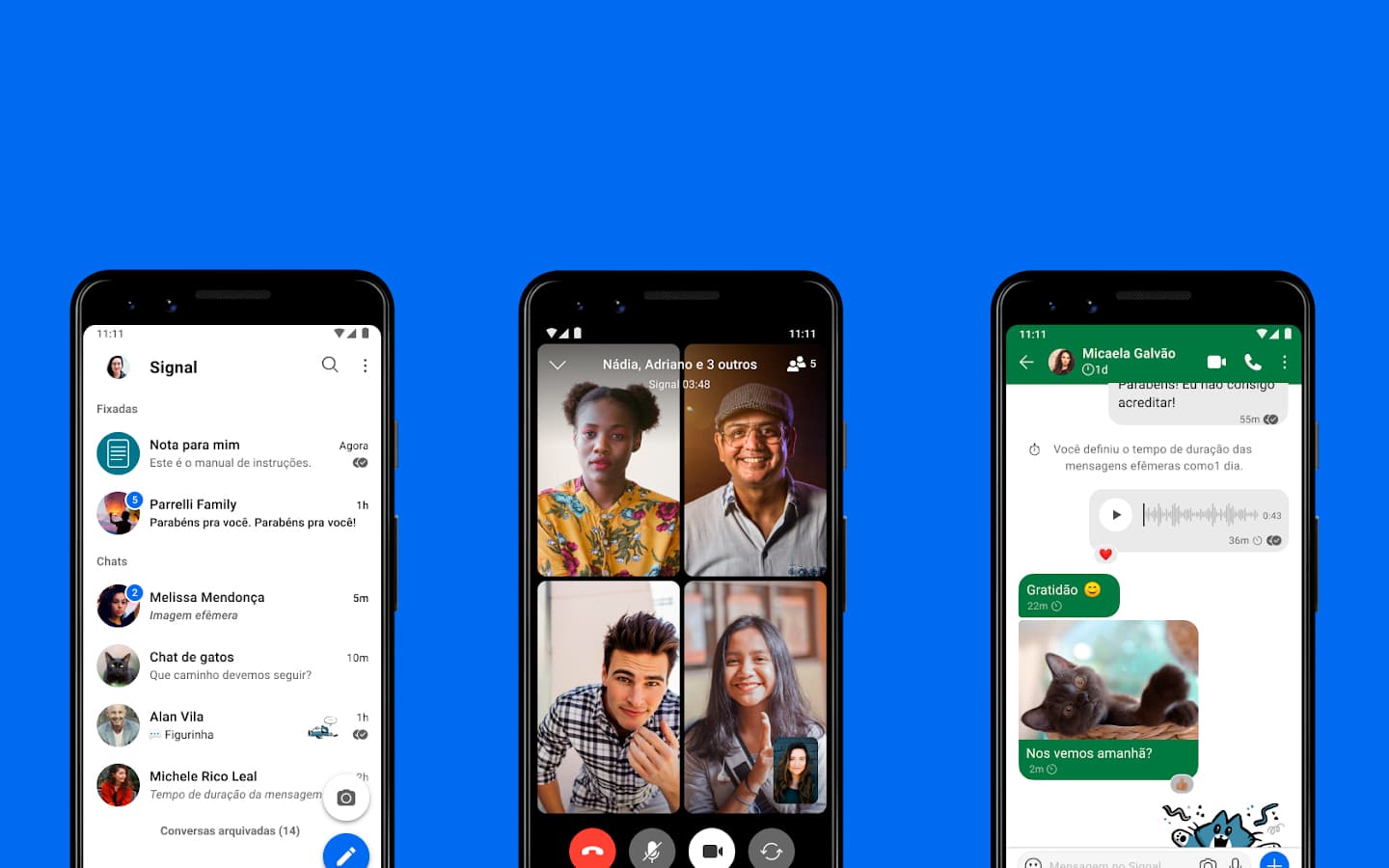 Após críticas de Elon Musk ao Facebook e Whatsapp, Signal vê seu número de usuários aumentar repentinamente. Montagem: Vida Celular