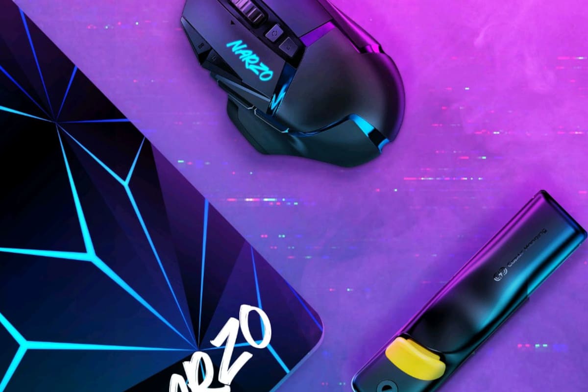 Imagem do mouse, mouse pad e outro acessório gamer que serão lançados pela Realme