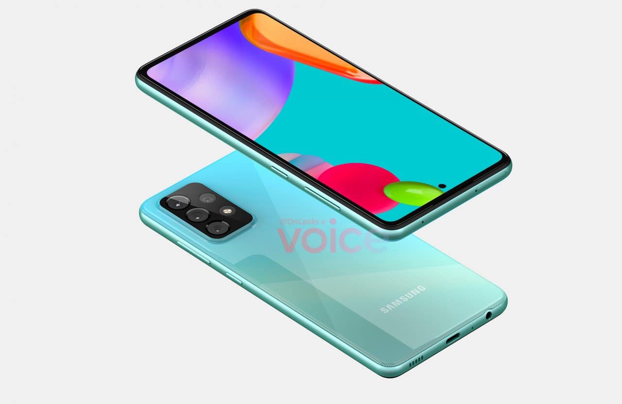 Imagem renderizada do A52, da Samsung
