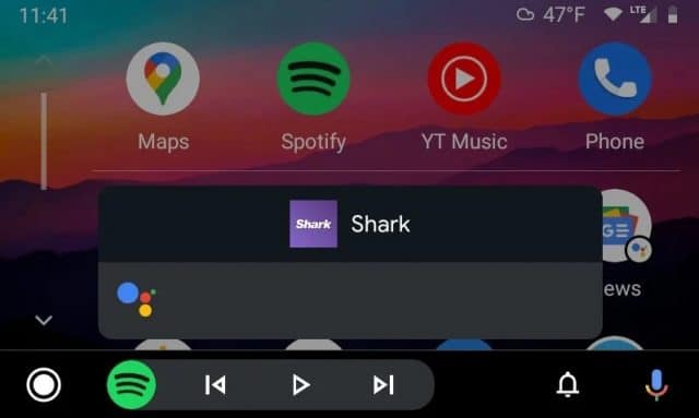 Captura de tela do Android Auto