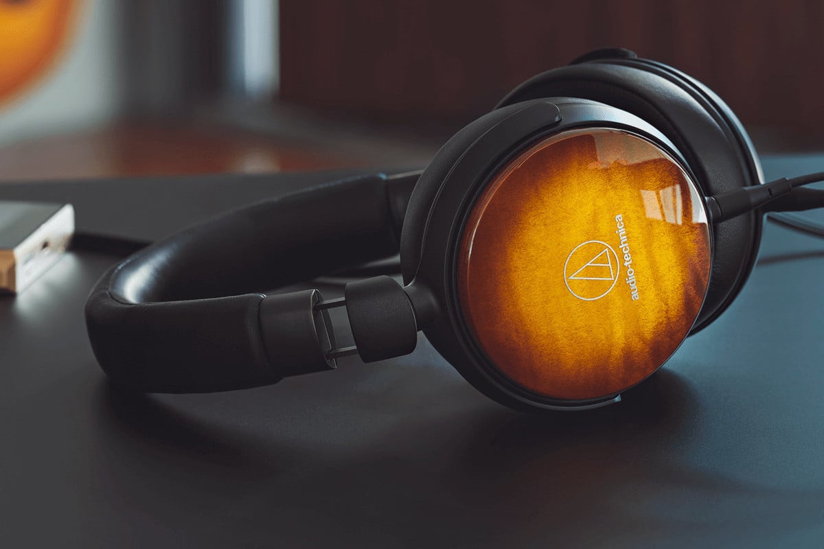Fone de madeira da Audio-Technica