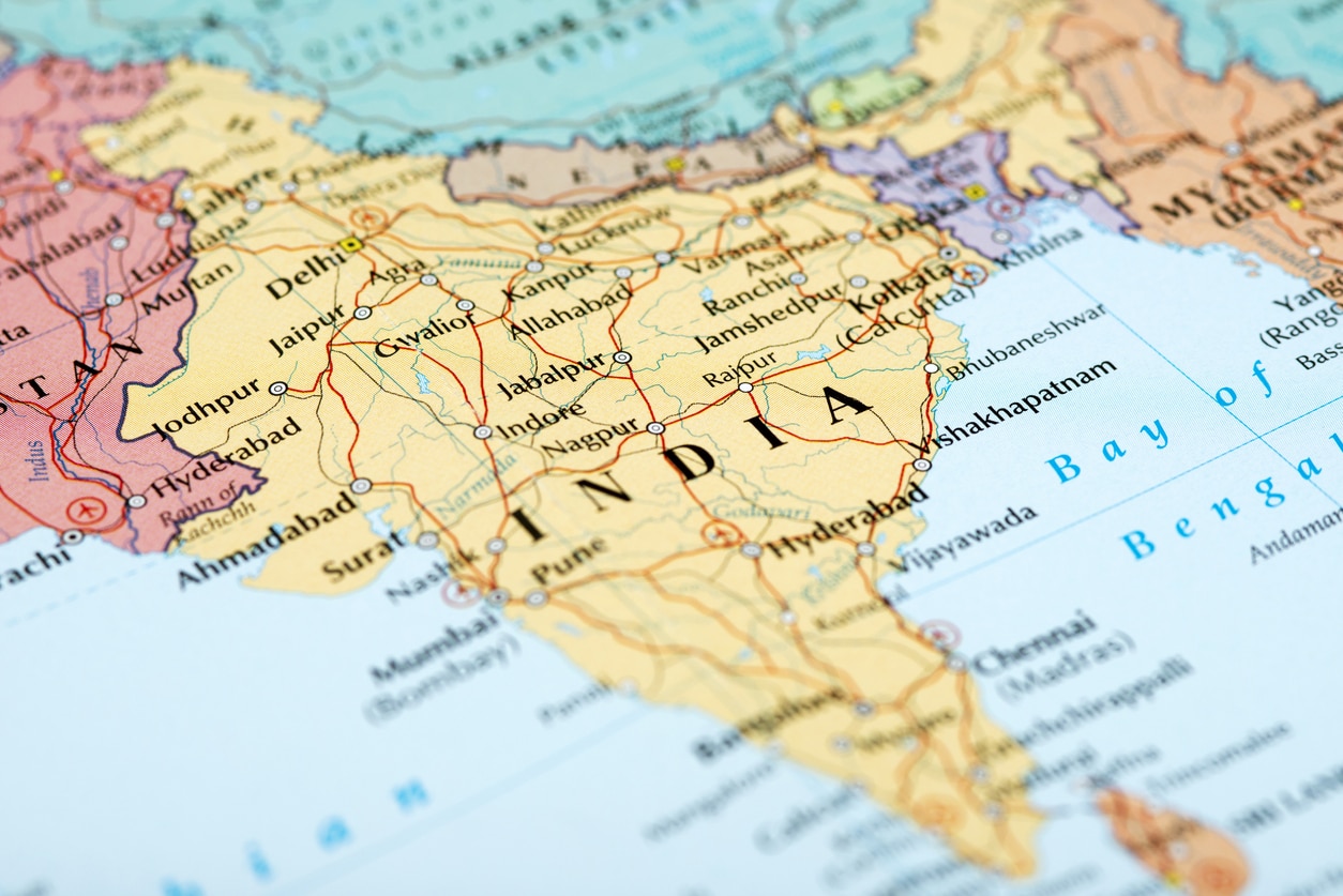 mapa da índia