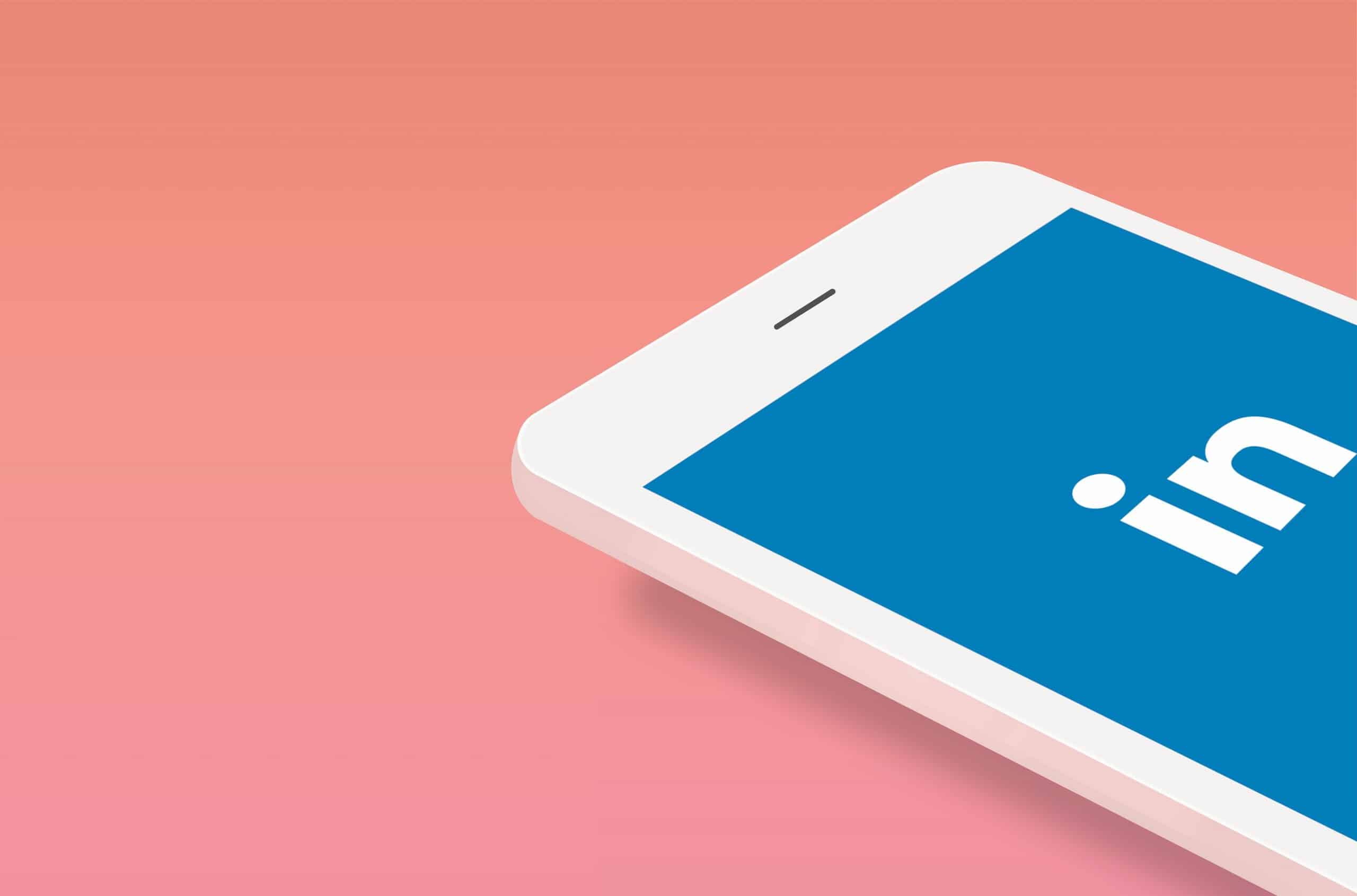 celular exibe Linkedin