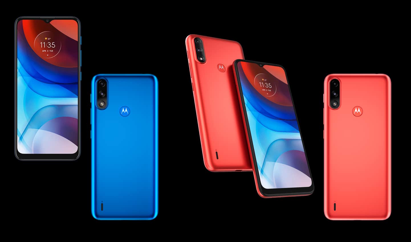 Moto E7 Power, como o azul da imagem, está à venda no site oficial da Motorola no Brasil por meios de R$ 1 mil