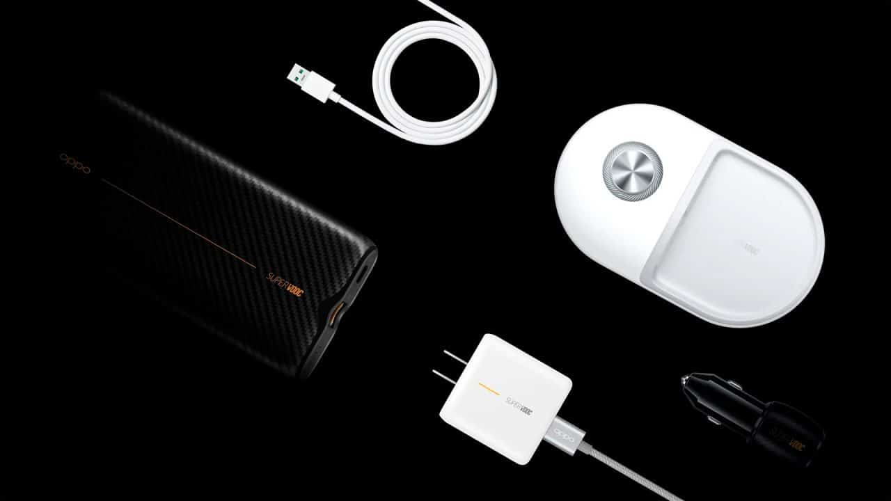 Tecnologia VOOC ilustrada em um smartphone da Oppo sendo carregado
