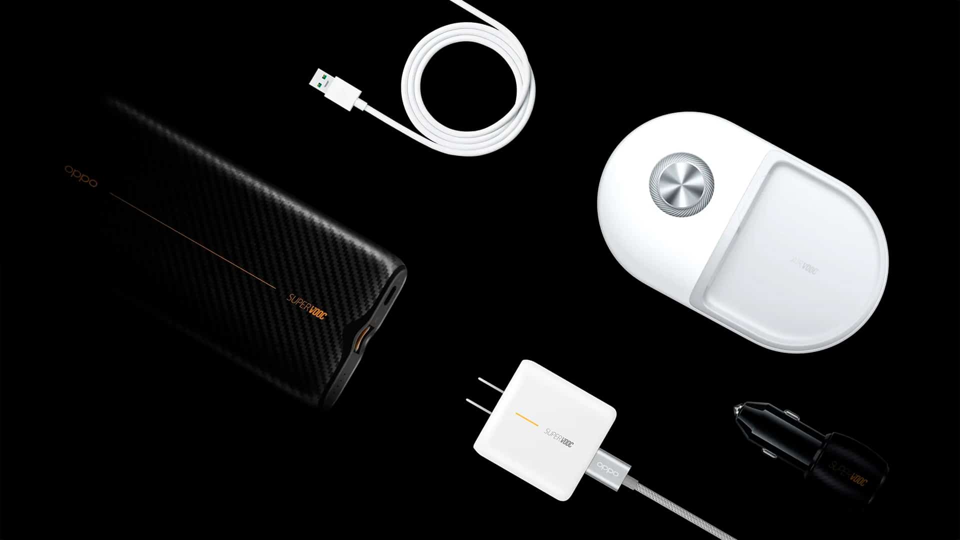 Tecnologia VOOC ilustrada em um smartphone da Oppo sendo carregado