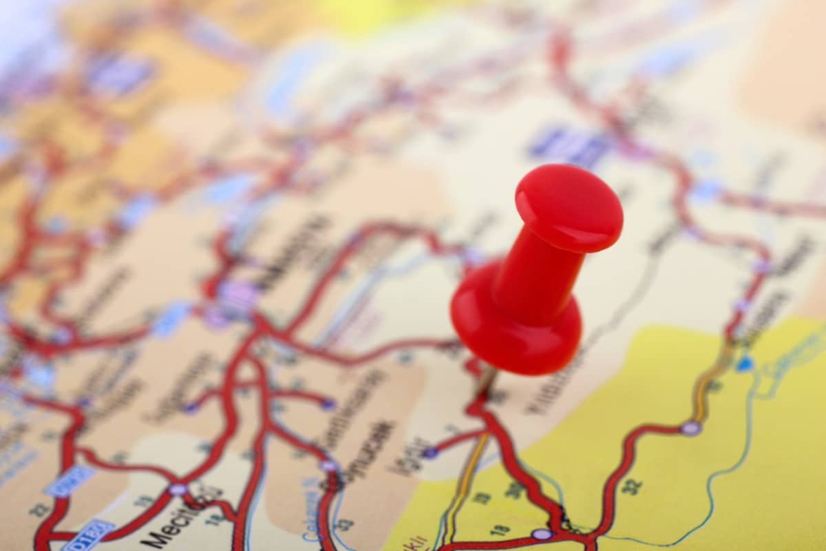 alfinete marca localização em um mapa